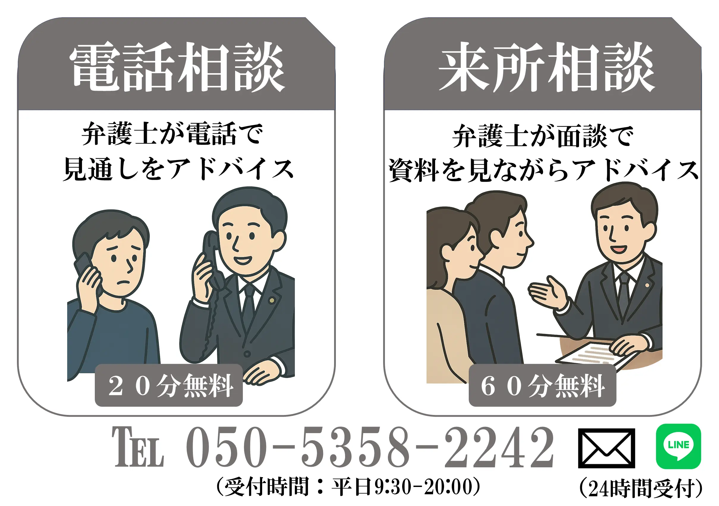 弁護士に電話相談又は面談相談