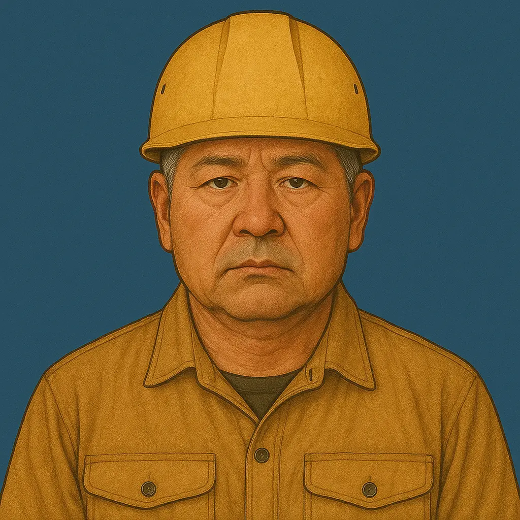 建設業50代男性社長のイラスト